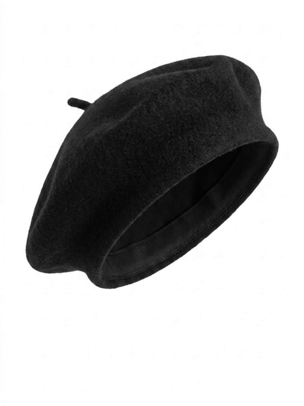 Classic Black Wool Beret -